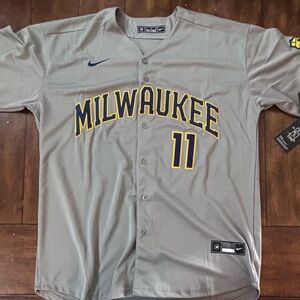 Milwaukee Brewers Jackson Chourio #11 Away Grey Jersey Adult XL NWT